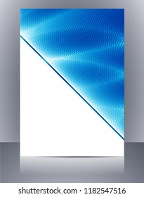 Abstract glossy wavy lines minimal concept background. Vertical A4 page size brochure & flyer cover template.