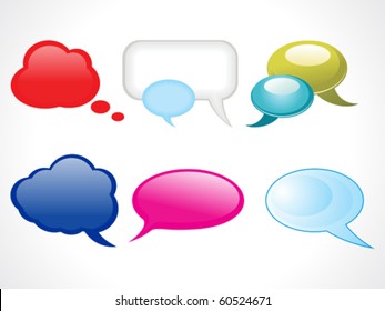 abstract glossy web chat balloons vector illustration