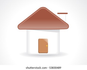 abstract glossy web home icon vector illustration
