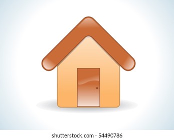 abstract glossy web home icon vector illustration