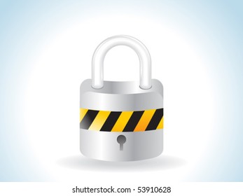 abstract glossy web lock icon vector illustration