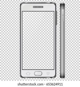Abstract glossy white front phone mock up template vector 