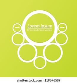 Abstract glossy white origami speech bubble green background. Vector abstract cut paper background.Green brochure template.