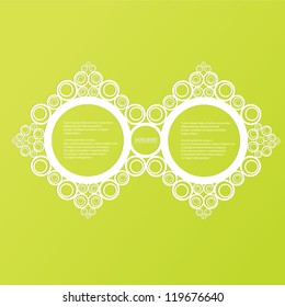 Abstract glossy white origami speech bubble green background. Vector abstract cut paper background.Green brochure template.