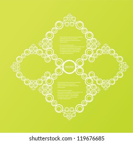 Abstract glossy white origami speech bubble green background. Vector abstract cut paper background.Green brochure template.