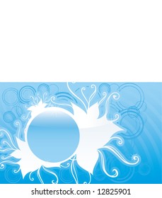 Abstract glossy winter flowers vector background illustration