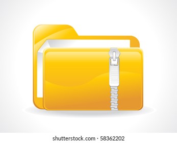 abstract glosy zipped folder icon vector illustration