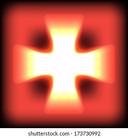Abstract Glow Cross. Vector