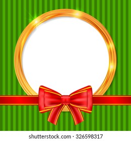 Abstract glow golden circle frame. Christmas vector for your design