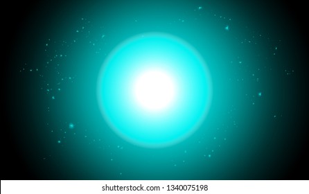 Abstract Glow light effect with Blue stars on Dark blue background