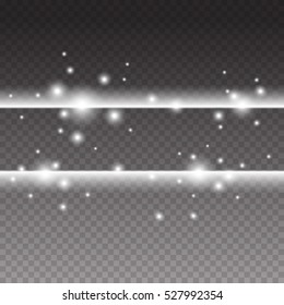 Abstract glow lines with light effects. Special white christmas effect on transparent background. Vector illustration, eps 10.