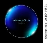 Abstract Glow Neon Circle Frame for Futuristic Logo Title or Cyber Tech with AI Innovation Artificial Intelligence and Science Theme for Sci-fi Background Template and Modern Technology Concepts.