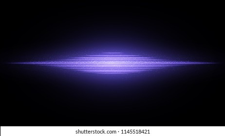 Abstract glow on a dark background. Glare in outer space. A golden dust trail. Vector background