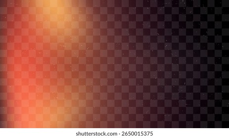 Superposición de brillo Abstractas con fugas de luz de película analógica de color naranja claro y textura de polvo digital. Efecto de fondo de textura Grunge.