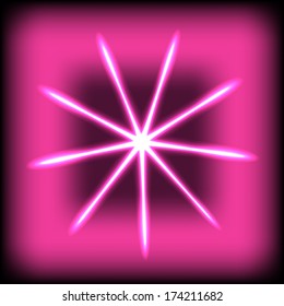 Abstract glow rays on square background. Vector illustration