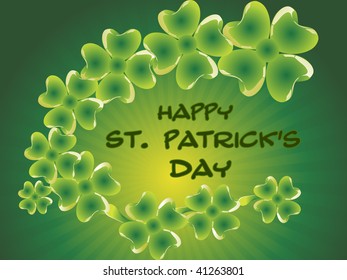  abstract glow shamrock background for 17 march