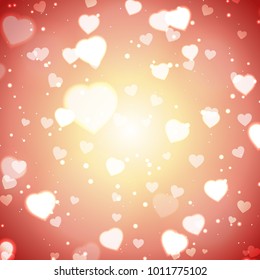 Abstract Glow Soft Hearts for Valentines Day Background Design. Vector Illustration.