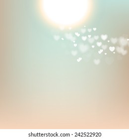 Abstract Glow Soft Hearts for Valentines Day Background Design. Vector Illustration.