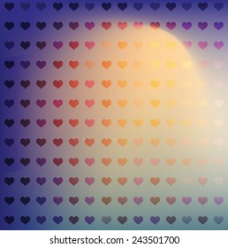 Abstract Glow Soft Hearts for Valentines Day Background Design. Vector Illustration.