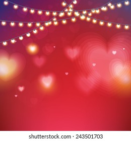 Abstract Glow Soft Hearts for Valentines Day Background Design. Vector Illustration.