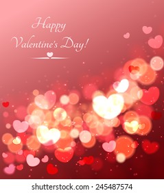 Abstract Glow Soft Hearts for Valentines Day . Vector and raster.