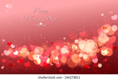 Abstract Glow Soft Hearts for Valentines Day . Vector and raster.
