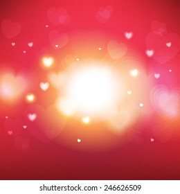Abstract Glow Soft Hearts for Valentines Day Background Design. Vector Illustration