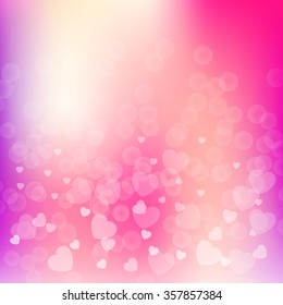 Abstract Glow Soft Hearts for Valentines Day Background Design. Vector Illustration.