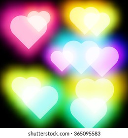 Abstract Glow Soft Hearts for Valentines Vector