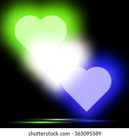 Abstract Glow Soft Hearts for Valentines Vector