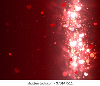 Abstract Glow Soft Hearts for Valentines Day Background