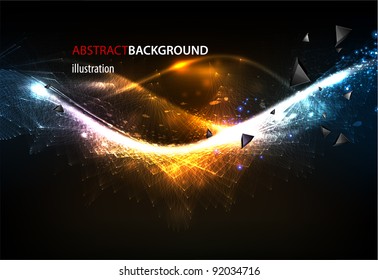 Abstract glow techno background.