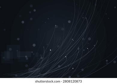 Abstract glowing arcs against dark cosmic background, lighttrails