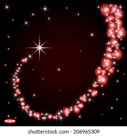 abstract glowing background with bubbles with stars vector