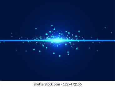 Abstract glowing background, glowing lines and sparkles, blue stylish fantasy background with copy space