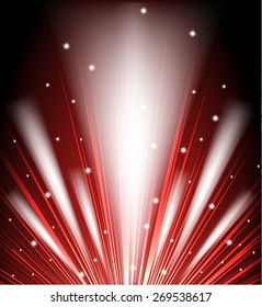 Abstract glowing background with rays