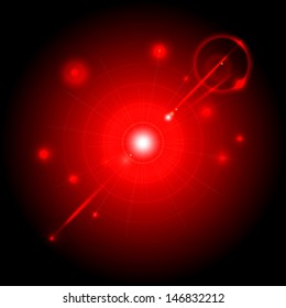 abstract glowing background with a red target.neon effect.vector