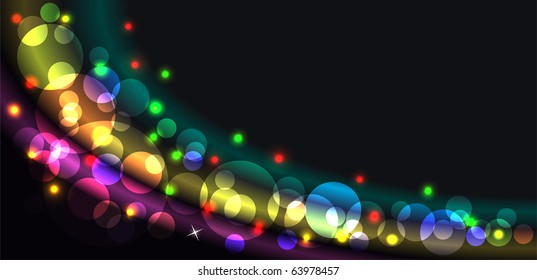 Abstract glowing background with translucent circles and stars