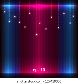 Abstract glowing background. Vector pattern decorated with stars.