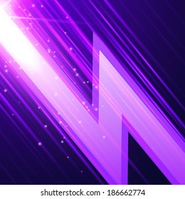 Abstract glowing background with zigzag sign. Vector illustration