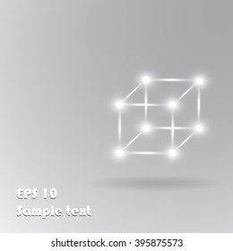 Abstract Glowing Blank Cube symbol background,  Flat design, can be add text, vector illustration