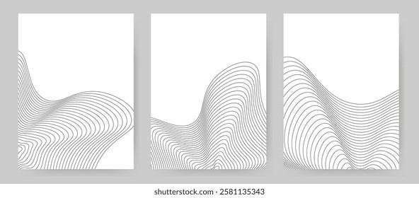 Abstract glowing blend wave lines on white background. Dynamic wave pattern. Modern flowing wavy lines. Futuristic technology concept. Suit for banner, poster, cover, brochure, flyer, website