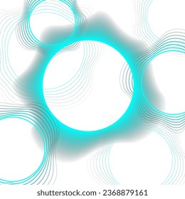 Abstract glowing blue circle elements on white background. Vector Illustration. Use for wallpaper, background, backdrop. Technology, high technology concept. EPS 10