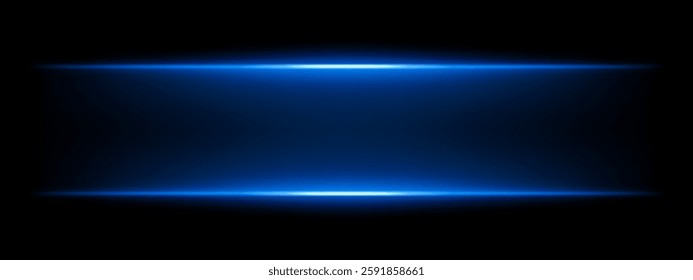 Abstract glowing blue light beams on a dark background. Two parallel neon streaks create a futuristic energy effect with smooth gradients and a radiant glow. Modern digital aesthetic