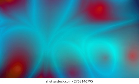 Abstract glowing blue and red fluid neon light gradient background with smooth color transitions and ambient occlusion effect. Futuristic dark space modern template for design concepts. Vector illustration. 