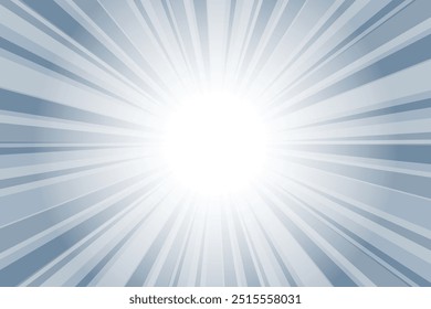 Abstract glowing blue sunburst background. Light slate gray blue glow effect sunburst background for presentation, banner, poster, flyer, sales. Modern pop art poster for summer and spring.