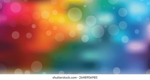 Abstract Glowing Bokeh Background. Bright Colorful Bokeh Effect. Soft Light Overlay Background Design. EPS vector illustration