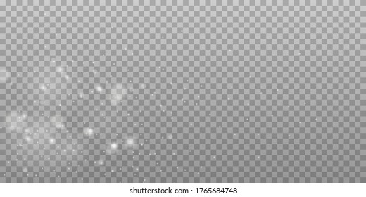 Resumen brillando las luces de bokeh. Las luces de bokeh tienen efecto aislado sobre un fondo transparente. Fondo luminoso blanco festivo. concepto de Navidad. Ilustración vectorial, eps 10.