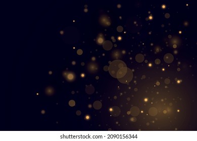 Abstract glowing bokeh lights. Bokeh lights effect isolated on transparent background. Festive white luminous background. Christmas concept. Vector illustration, eps 10.