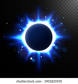 Abstract Glowing Circle, Elegant Illuminated Eclipse. Vector Illustration